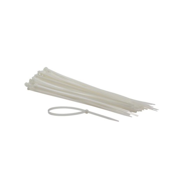 NYLON KABELBINDBANDJES - 7.8 x 400 mm - WIT (100 st.)