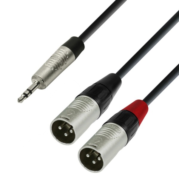 Audiokabel 1.8 meter - 3.5 mm Jack stereo to 2 x XLR male