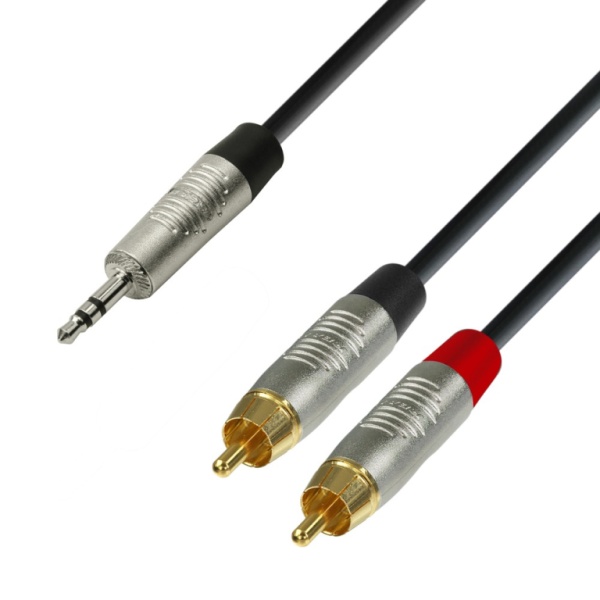 Audiokabel 6.0 meter - 3.5 mm Jack stereo to 2 x RCA male