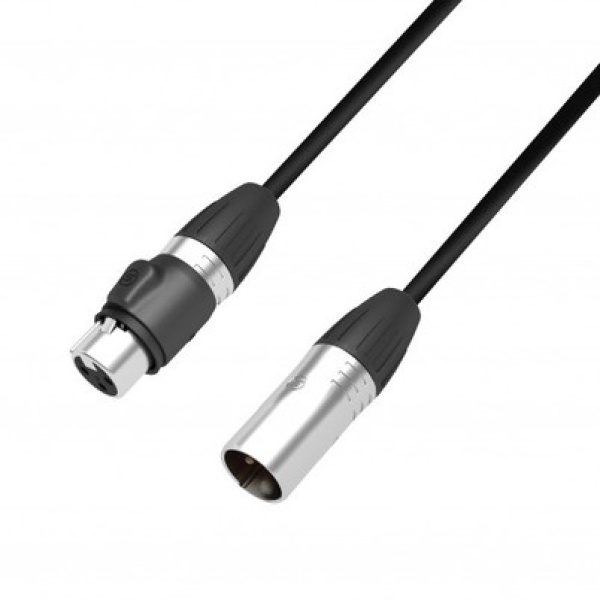 K 4 DMF 0500 IP 65 - DMX AES/EBU Cable 3-pol XLR male to XLR female IP65 5 m