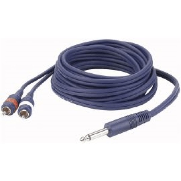 Mono Jack/2 RCA Plugs 3 mtr Line/Instrumentcable