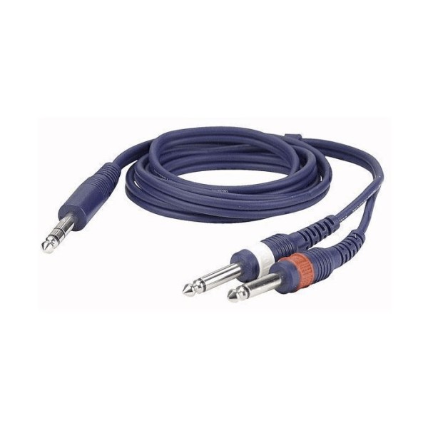 Stereo Jack/2 Mono Jack 1,5mtr Line/Instrumentcable