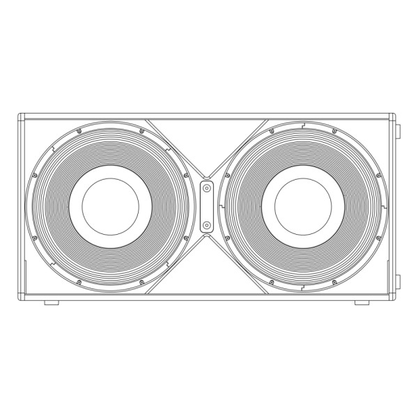 Active Double Bass Reflex Subwoofer B&C Custom 2x18" 5000W Class-D, ethernet controlled via Software X-NET